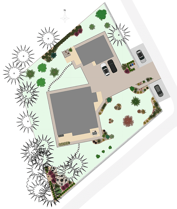 Aiaplaneerija koostatud aiaplaan.